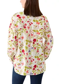 Women's Roll Tab Print Shirt