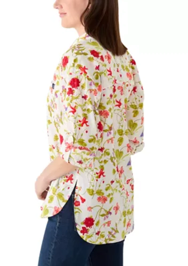 Women's Roll Tab Print Shirt