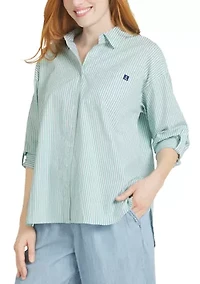 Women's Roll Tab Print Shirt