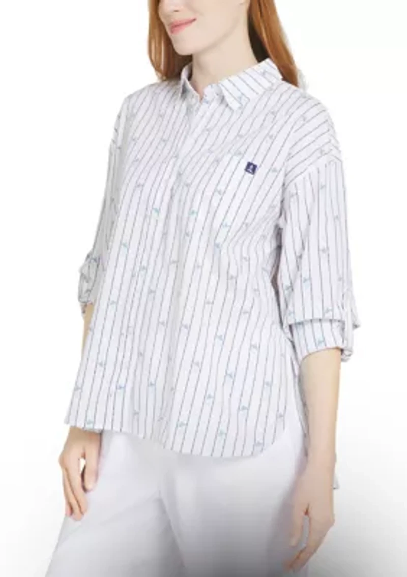 Women's Roll Tab Print Shirt