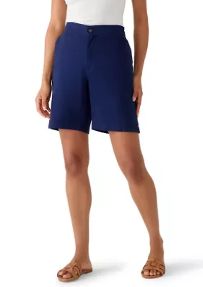 Women's Elastic Back 9" Chino Shorts