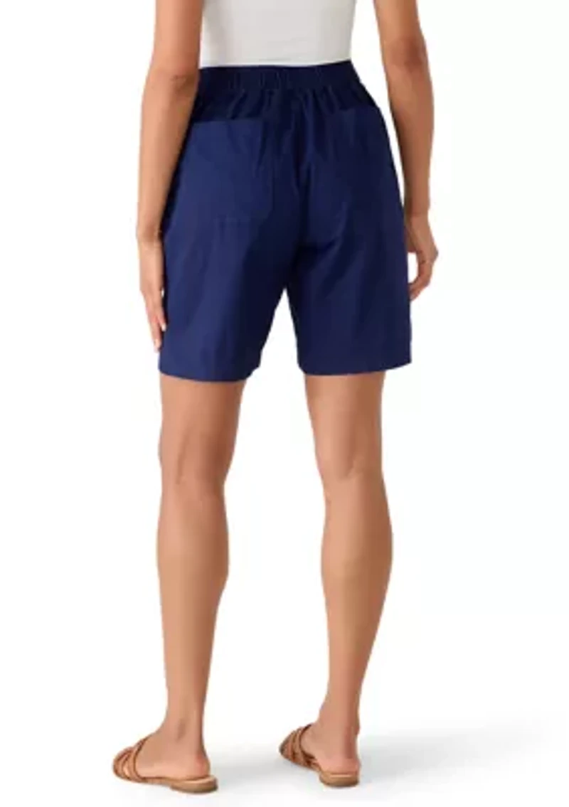 Women's Elastic Back 9" Chino Shorts