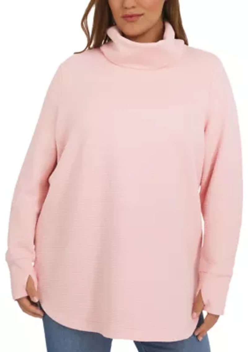Plus Funnel Neck Tunic Sweater