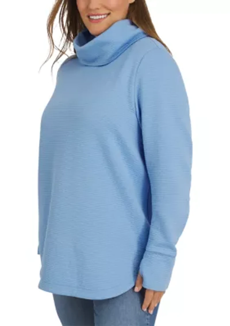 Plus Funnel Neck Tunic Sweater