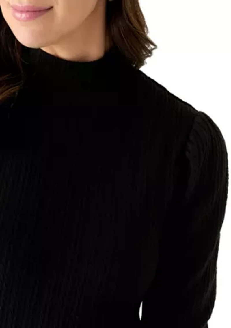 Women's Pointelle Mockneck Top