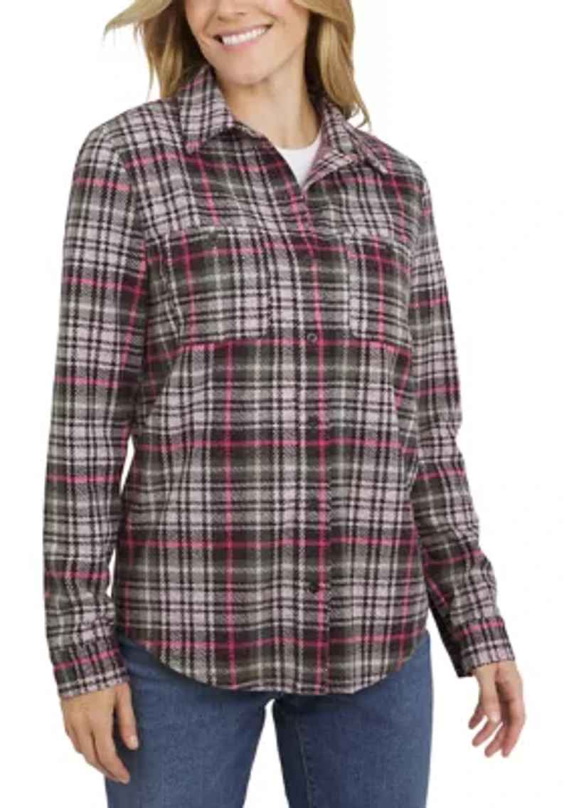 Women's Brushed Knit Flannel Shirt