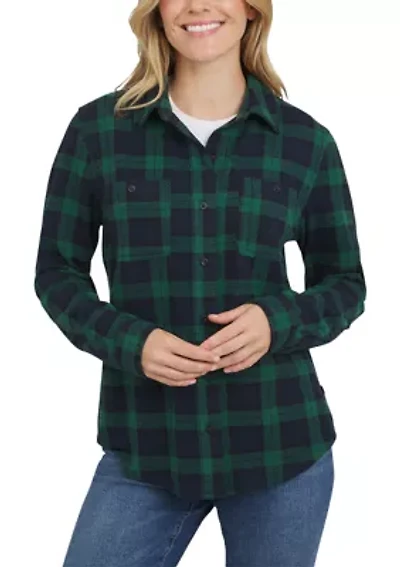 Women's Brushed Knit Flannel Shirt