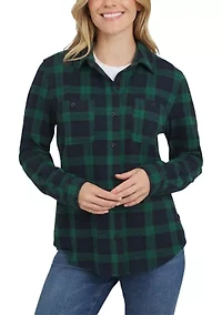 Women's Brushed Knit Flannel Shirt