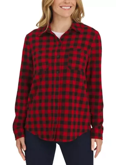 Women's Brushed Knit Flannel Shirt