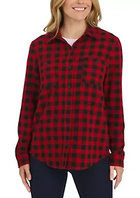 Women's Brushed Knit Flannel Shirt