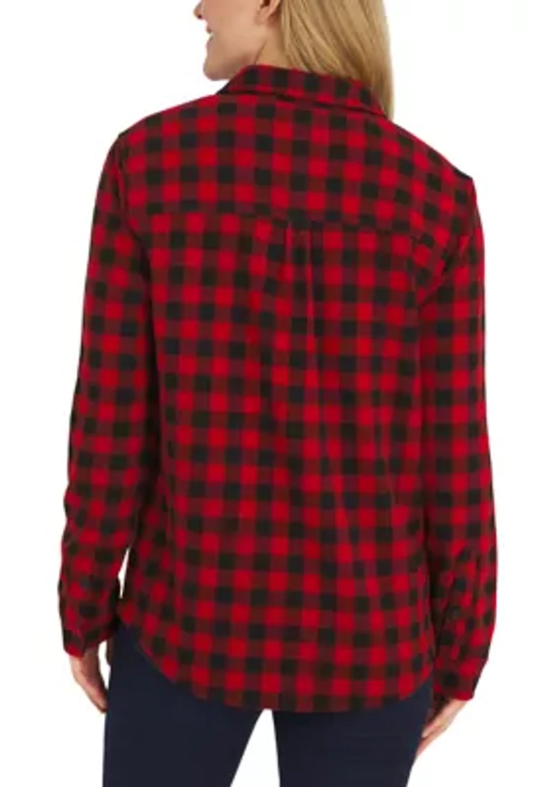 Women's Brushed Knit Flannel Shirt