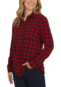 Women's Brushed Knit Flannel Shirt