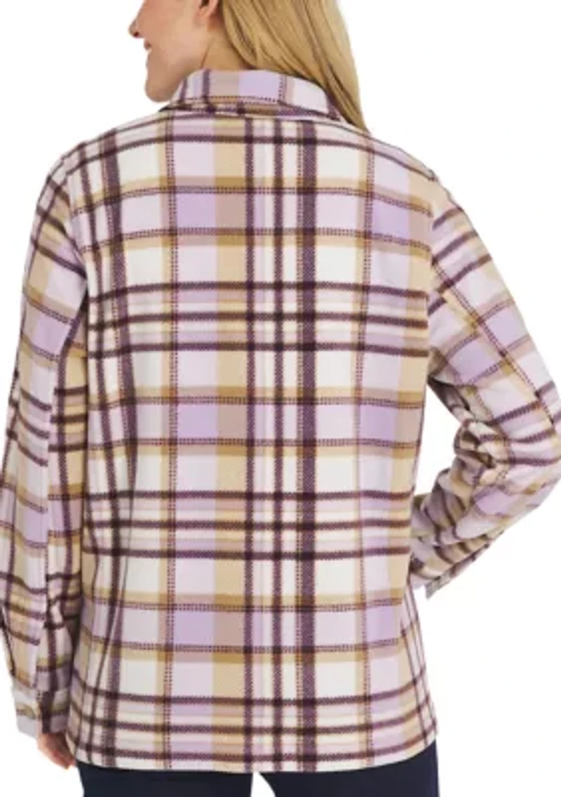Plaid Fleece Shirt Jacket