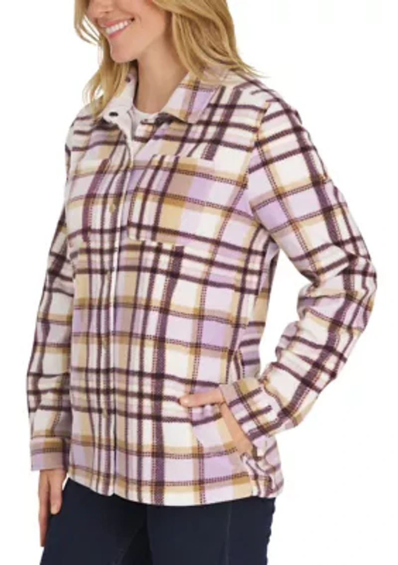 Plaid Fleece Shirt Jacket