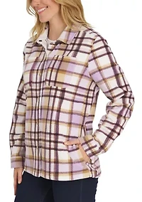 Plaid Fleece Shirt Jacket