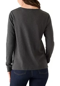 Women's Pointelle Crew Neck Sweater