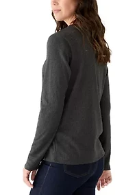 Women's Pointelle Crew Neck Sweater