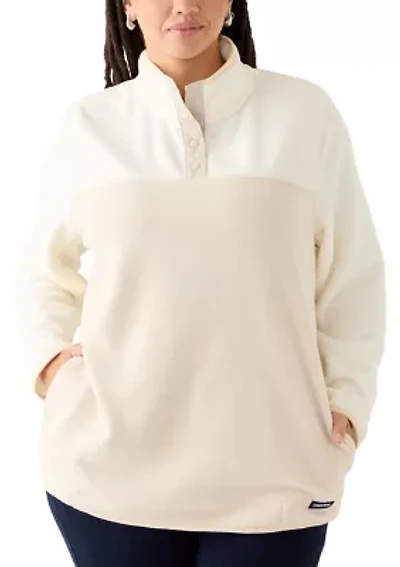 Plus Colorblock Powder Fleece Jacket