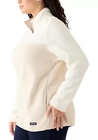 Plus Colorblock Powder Fleece Jacket