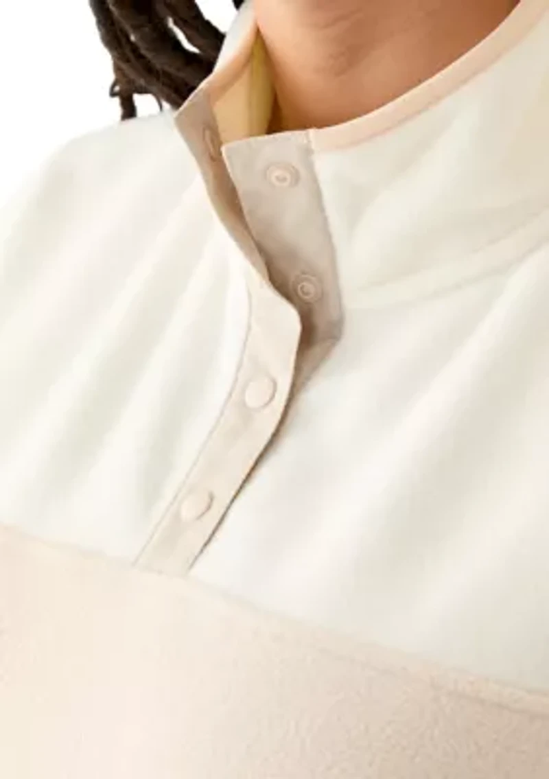 Plus Colorblock Powder Fleece Jacket