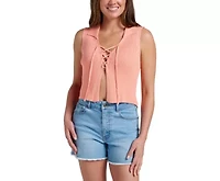 Sandbar Sleeveless Lace Up Sweater