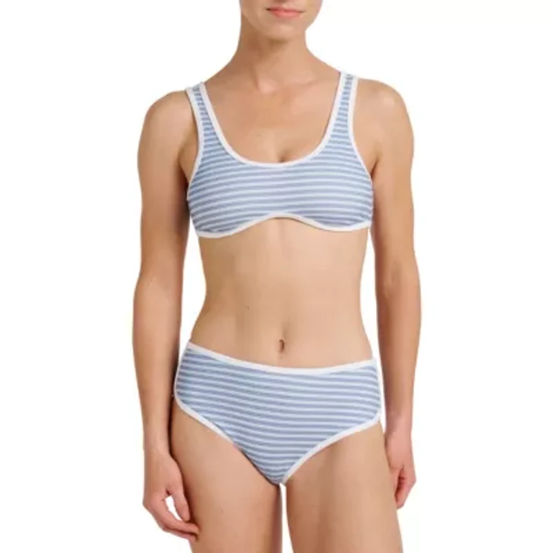 Cali Striped Crop Swim Top