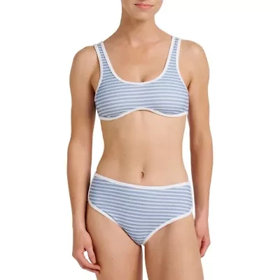 Cali Striped Crop Swim Top