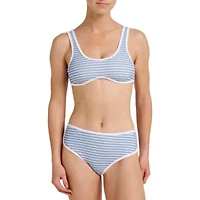Cali Striped Crop Swim Top