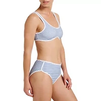 Cali Striped Crop Swim Top