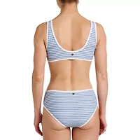 Cali Striped Crop Swim Top