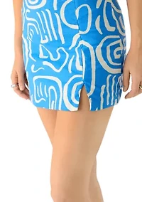 Women's Wave Washed Printed Skirt