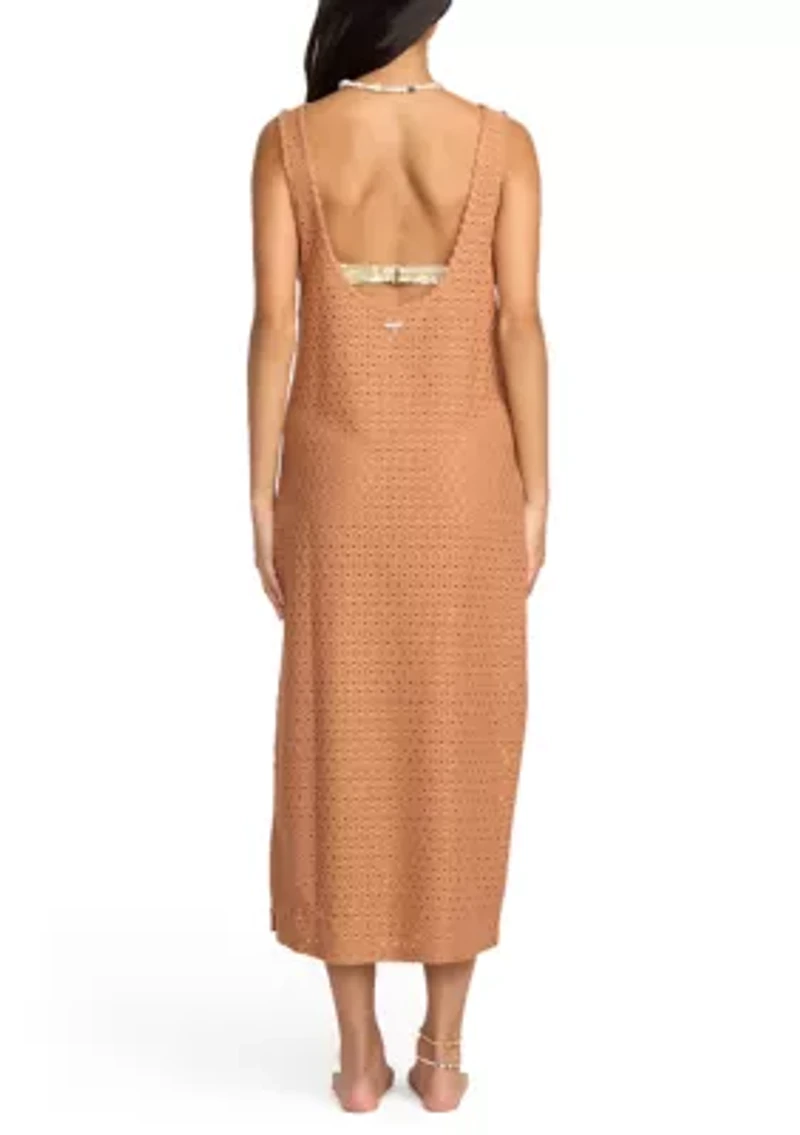 Eyelet Sun Midi Swim Coverup Dress