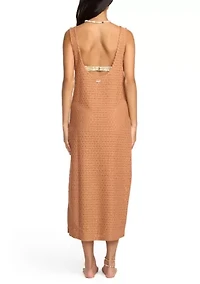 Eyelet Sun Midi Swim Coverup Dress