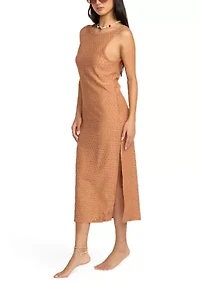 Eyelet Sun Midi Swim Coverup Dress