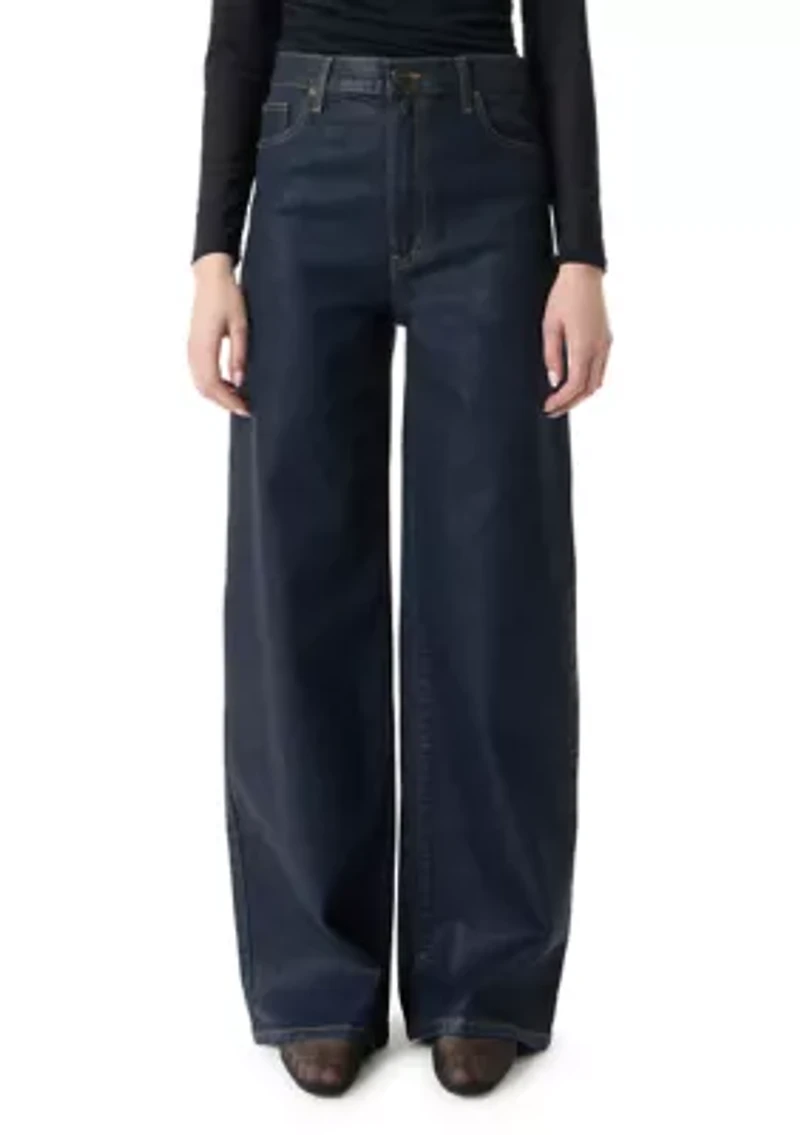 Women's High Rise Wide Leg Patch Pocket Pants