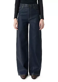 Women's High Rise Wide Leg Patch Pocket Pants