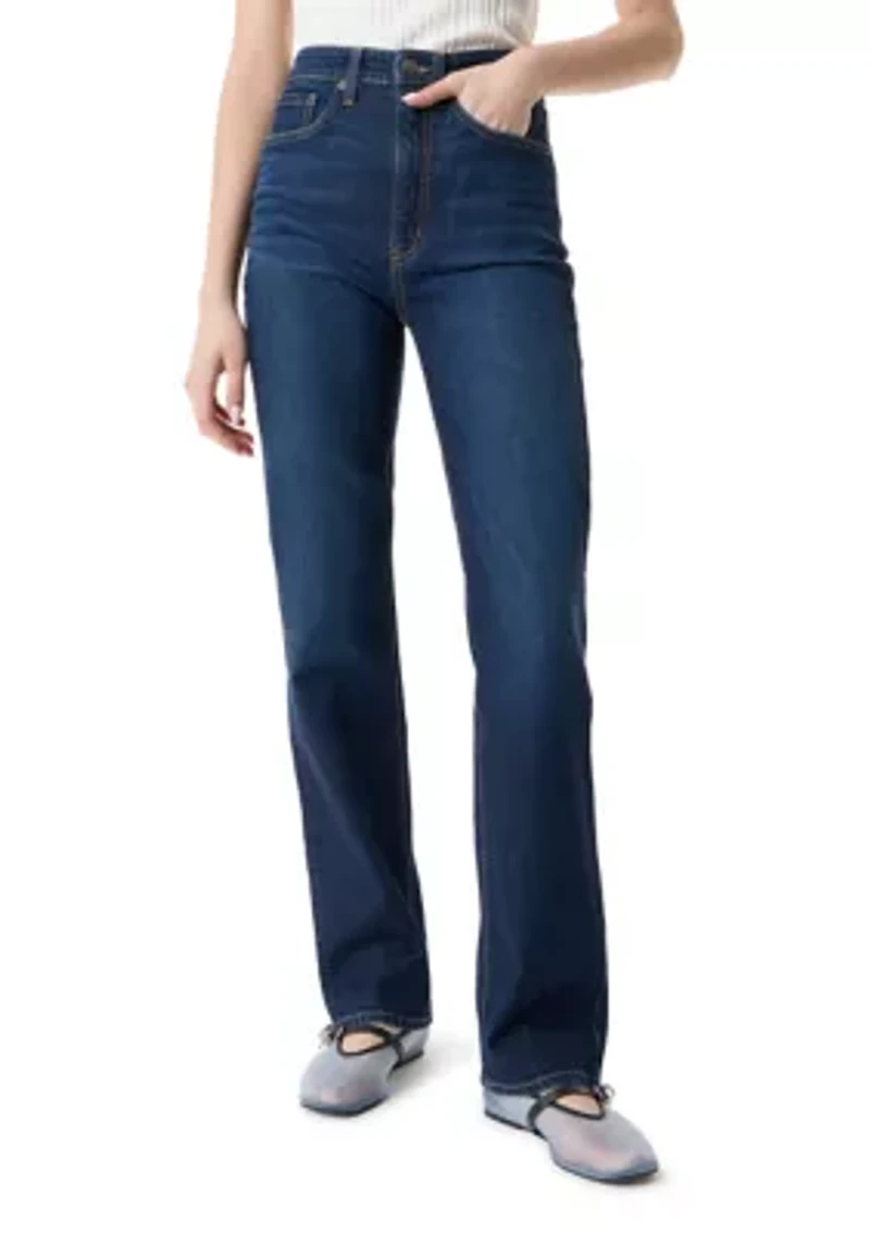 Women's High Rise Slim Straight Leopard Pants