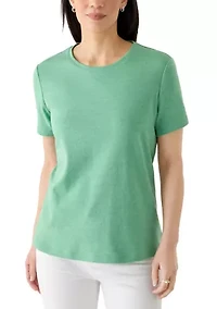 Petite Short Sleeve Crew Neck Shirt