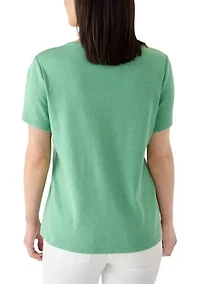 Petite Short Sleeve Crew Neck Shirt