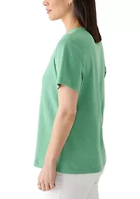 Petite Short Sleeve Crew Neck Shirt