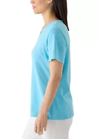 Petite Short Sleeve V-Neck Shirt