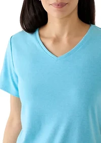Petite Short Sleeve V-Neck Shirt