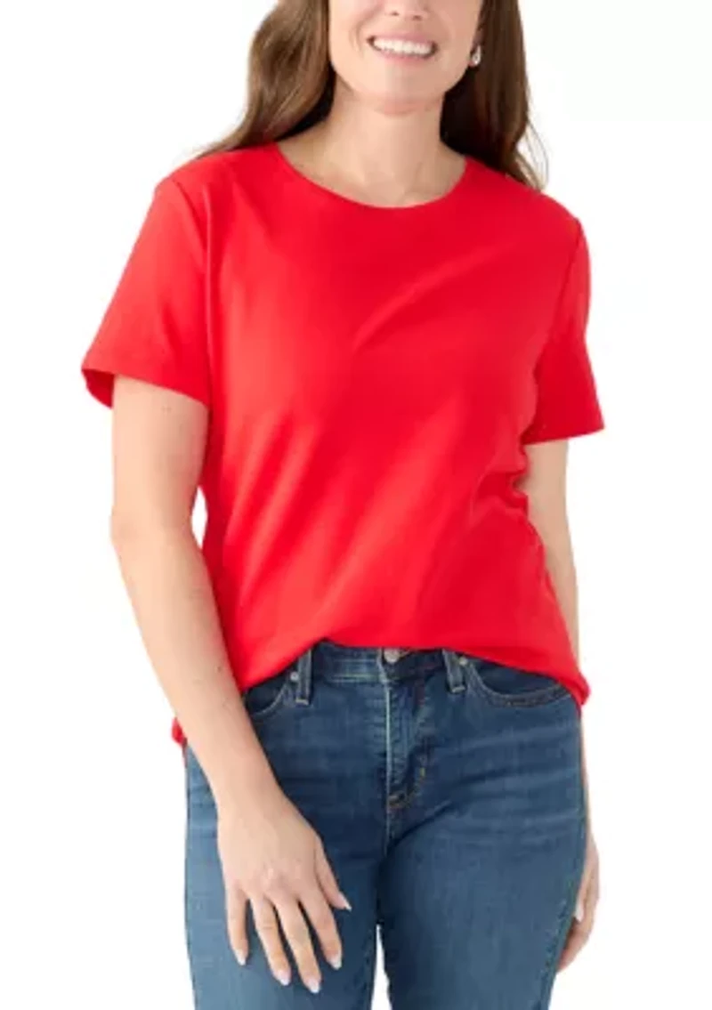 Petite Short Sleeve Crew Neck T-Shirt
