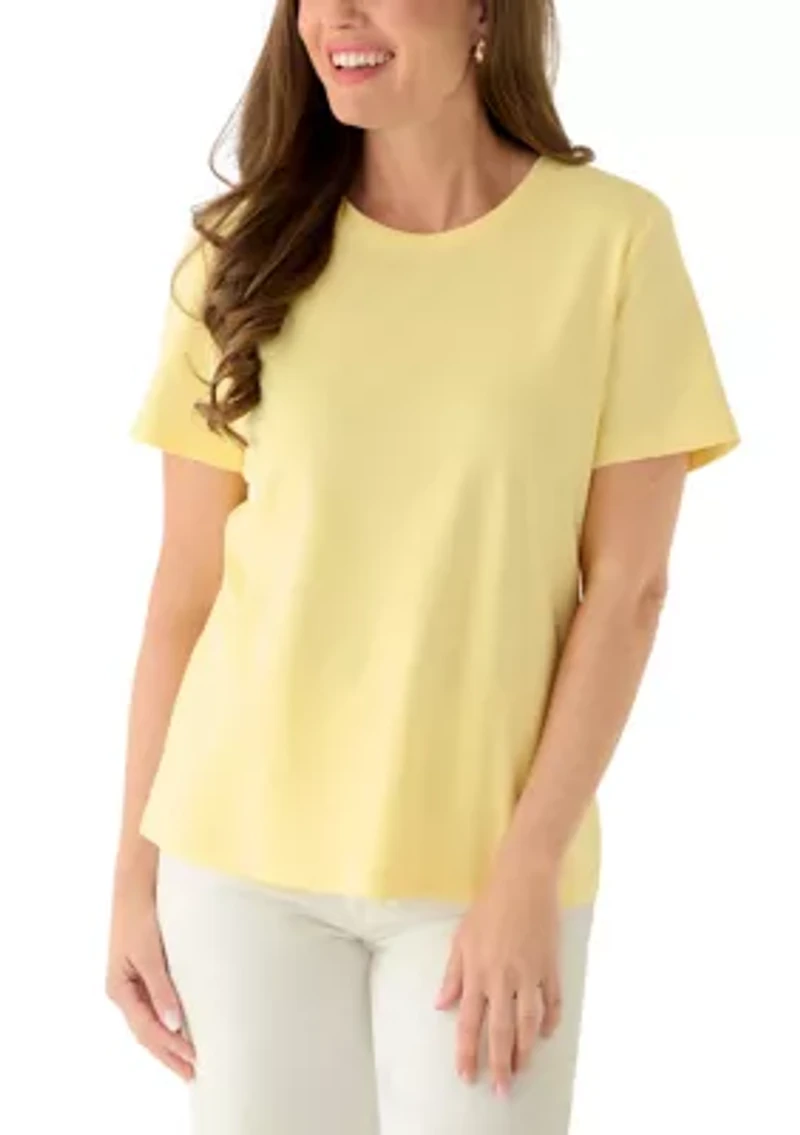 Petite Short Sleeve Crew Neck T-Shirt
