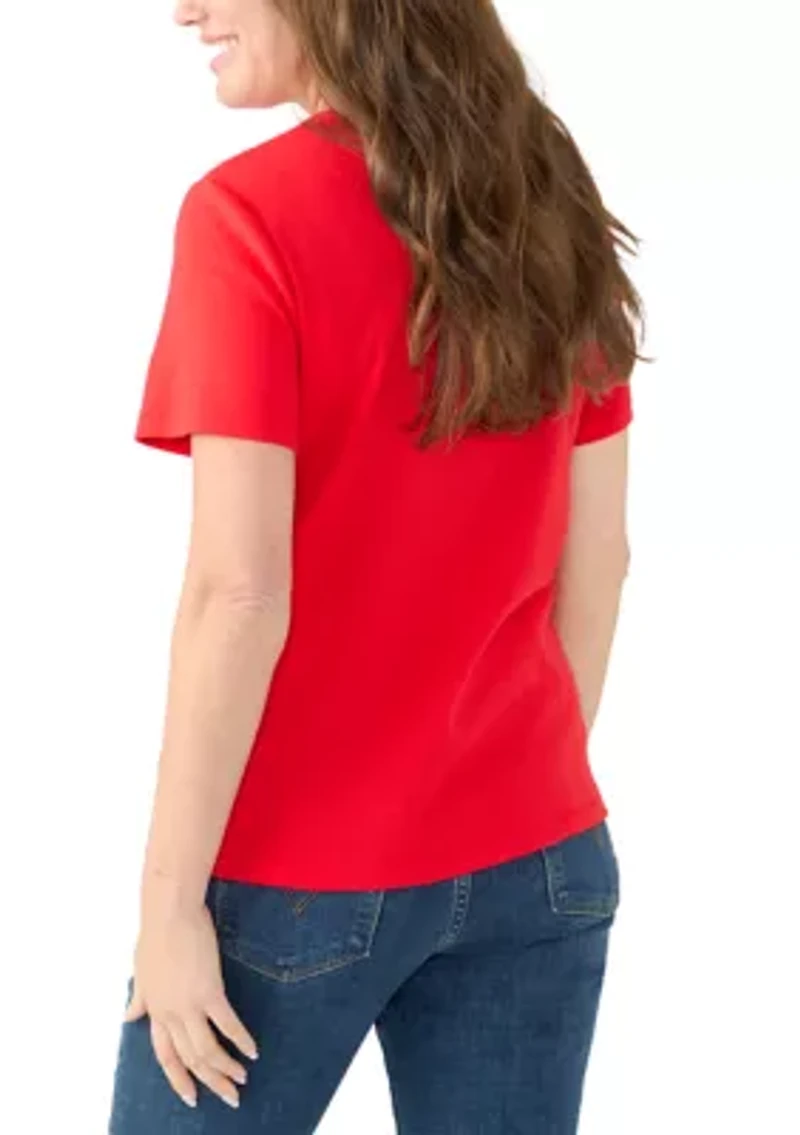 Petite Short Sleeve Crew Neck T-Shirt