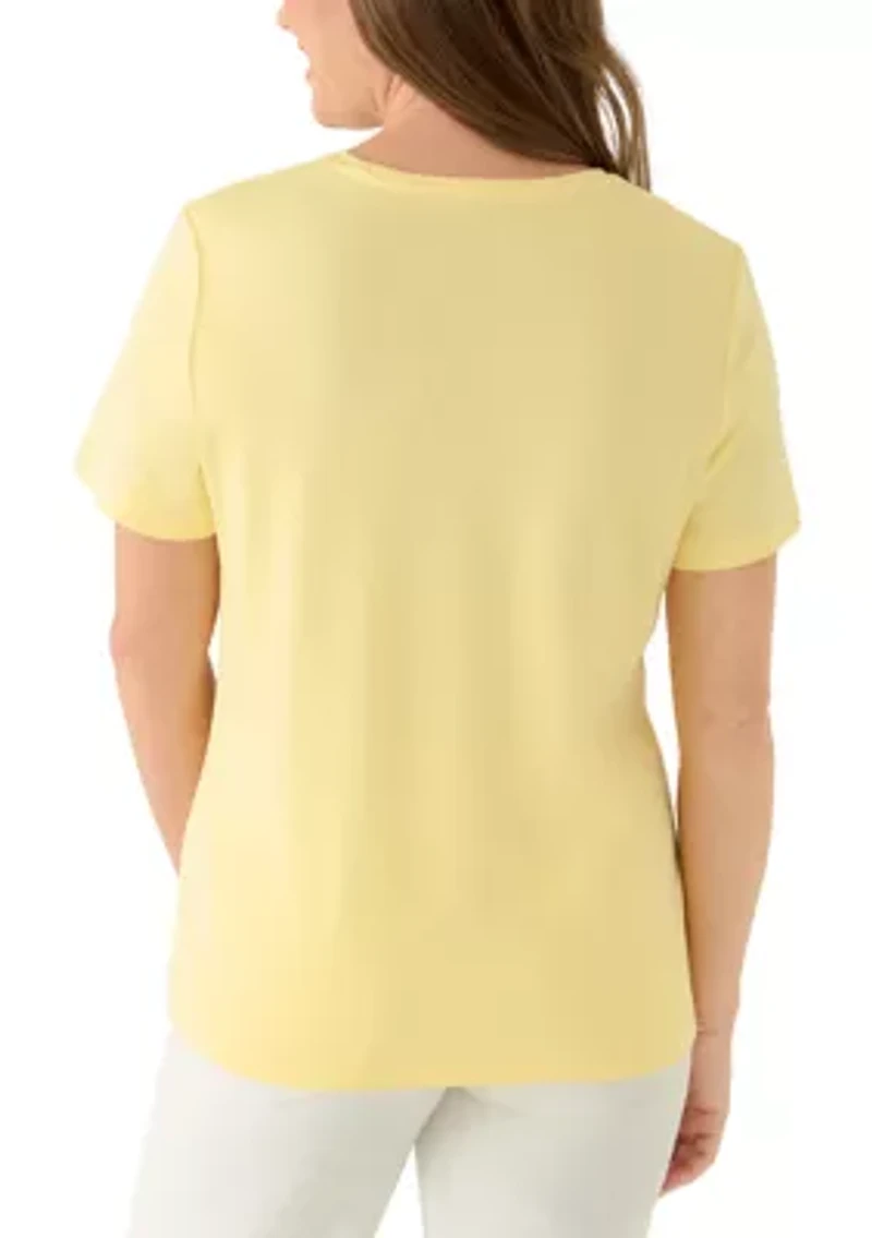 Petite Short Sleeve Crew Neck T-Shirt