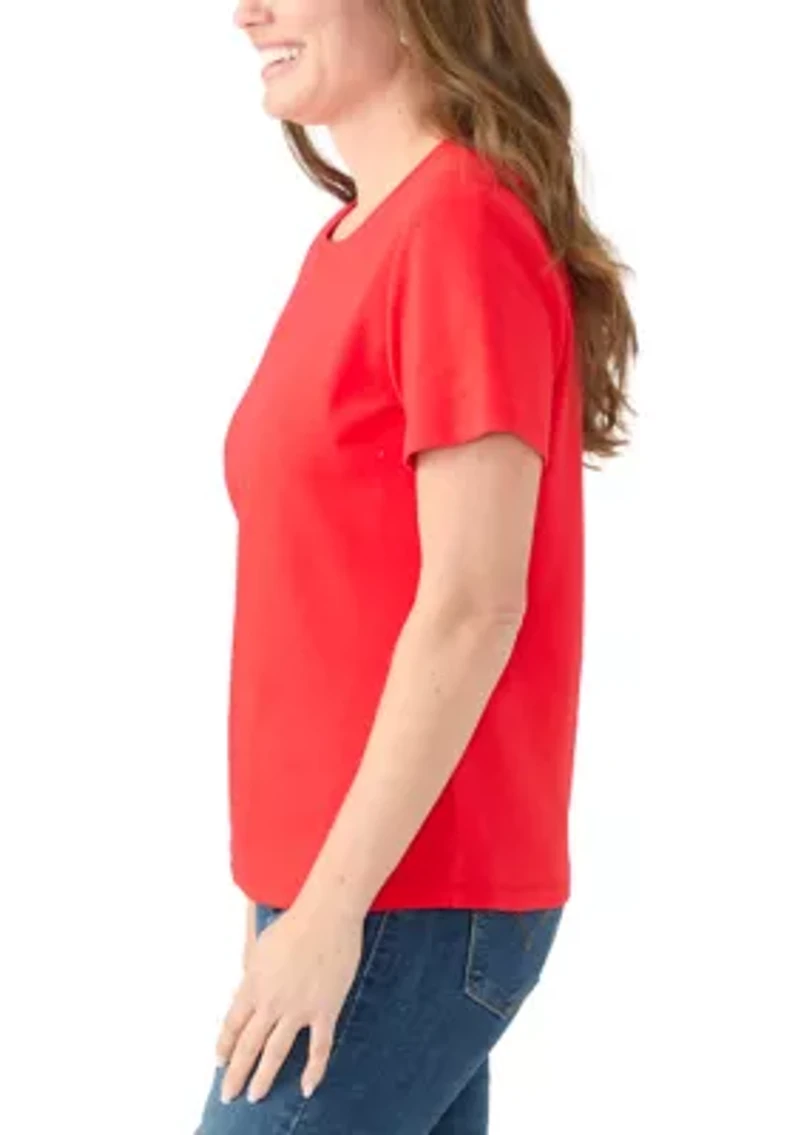 Petite Short Sleeve Crew Neck T-Shirt