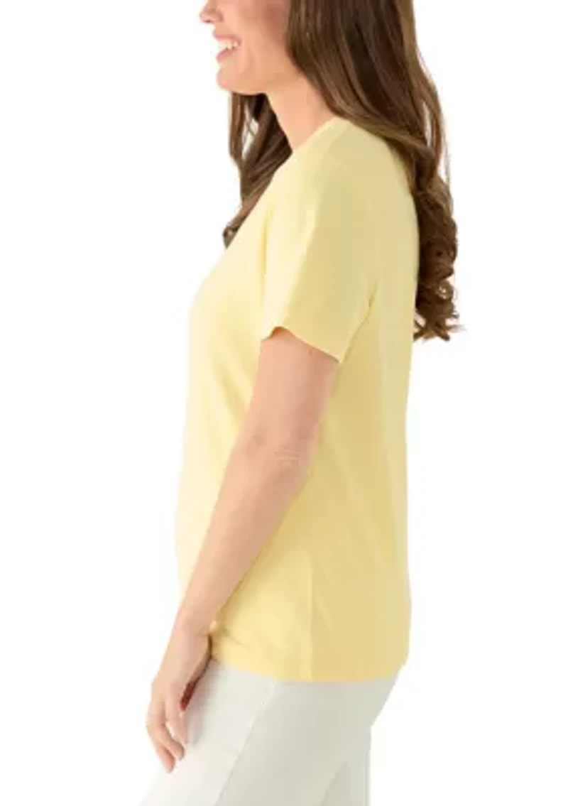 Petite Short Sleeve Crew Neck T-Shirt