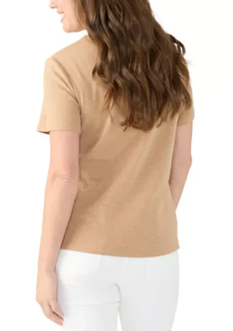 Petite Short Sleeve Heather T-Shirt