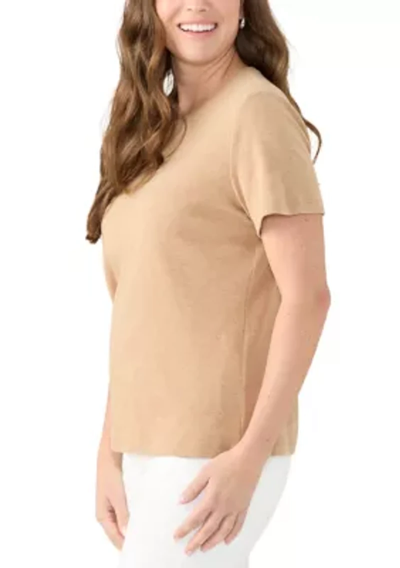 Petite Short Sleeve Heather T-Shirt